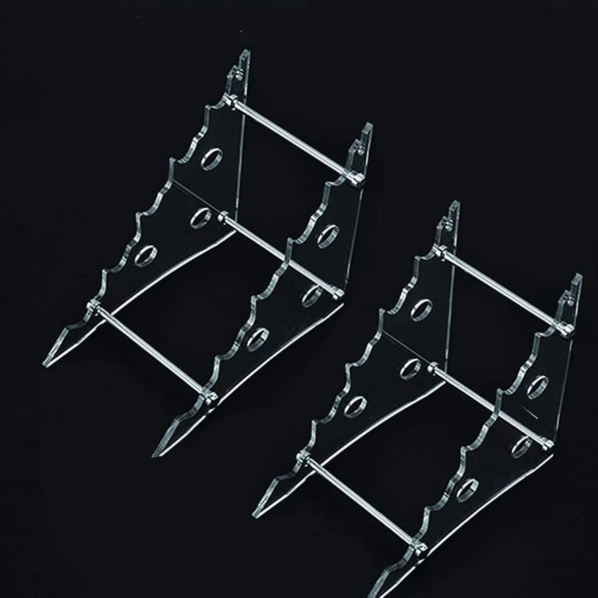 SnelShoppen - 2 Stuks Hoogwaardige 8-Lagen Acryl Messenstandaard, Eenvoudige Pocket Knife Houder, Jacht en Overlevingsmes Rack voor Thuis en Outdoor
