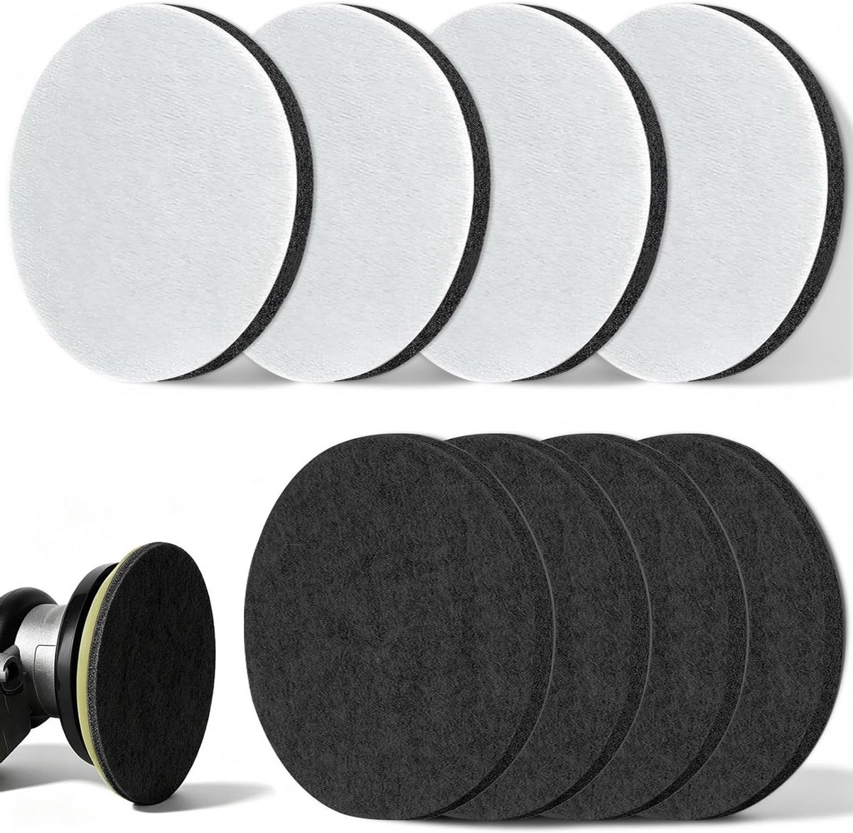 8 Stuks Herbruikbare Vilt Polijstpads 125mm voor Excentrische Schuurmachine - Ideaal voor Autolak, Glas en Houtbewerking