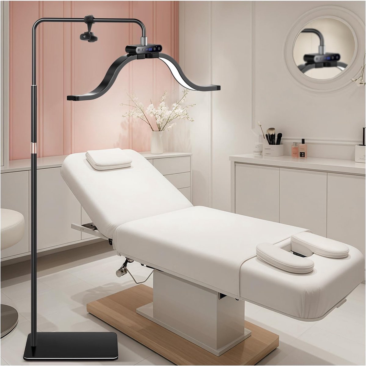SnelShoppen - Eyelash Lamp Ring Light met Telefoonhouder, LED Verlichting voor Wimperextensions, Tattoo en Nageltechniek, Cool Warm Licht, Multifuncti