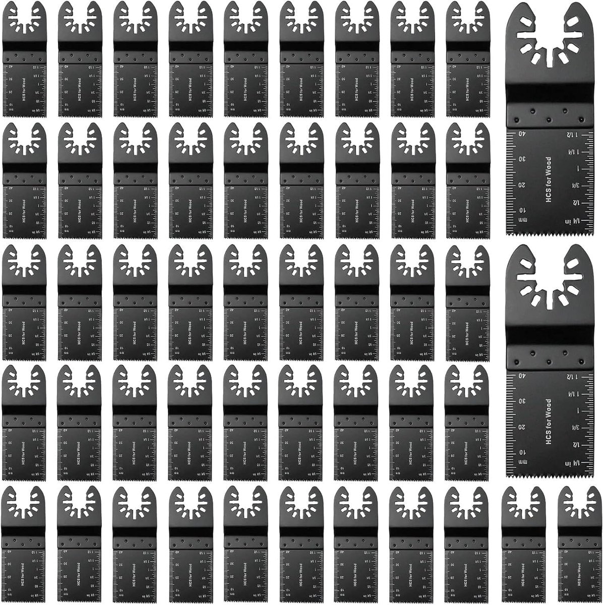 SnelShoppen - 50pcs Oscillerende Zaagbladen Set - Professionele Universele Snellijm Multi Tool Bladen voor Houtbewerking - 35mm - Geschikt voor Hout,