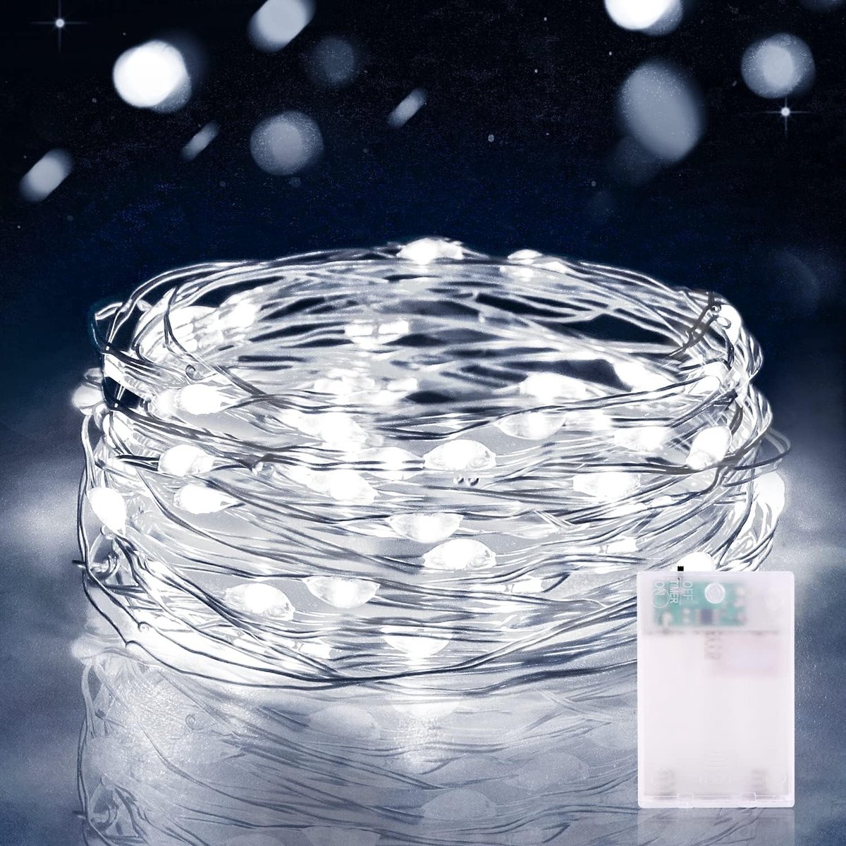 SnelShoppen - LED Fairy Lights Batterij Aangedreven, 3 Meter 30LED Micro Draad Sfeerverlichting met Timer voor Binnen en Buiten, Perfect voor Slaapkam