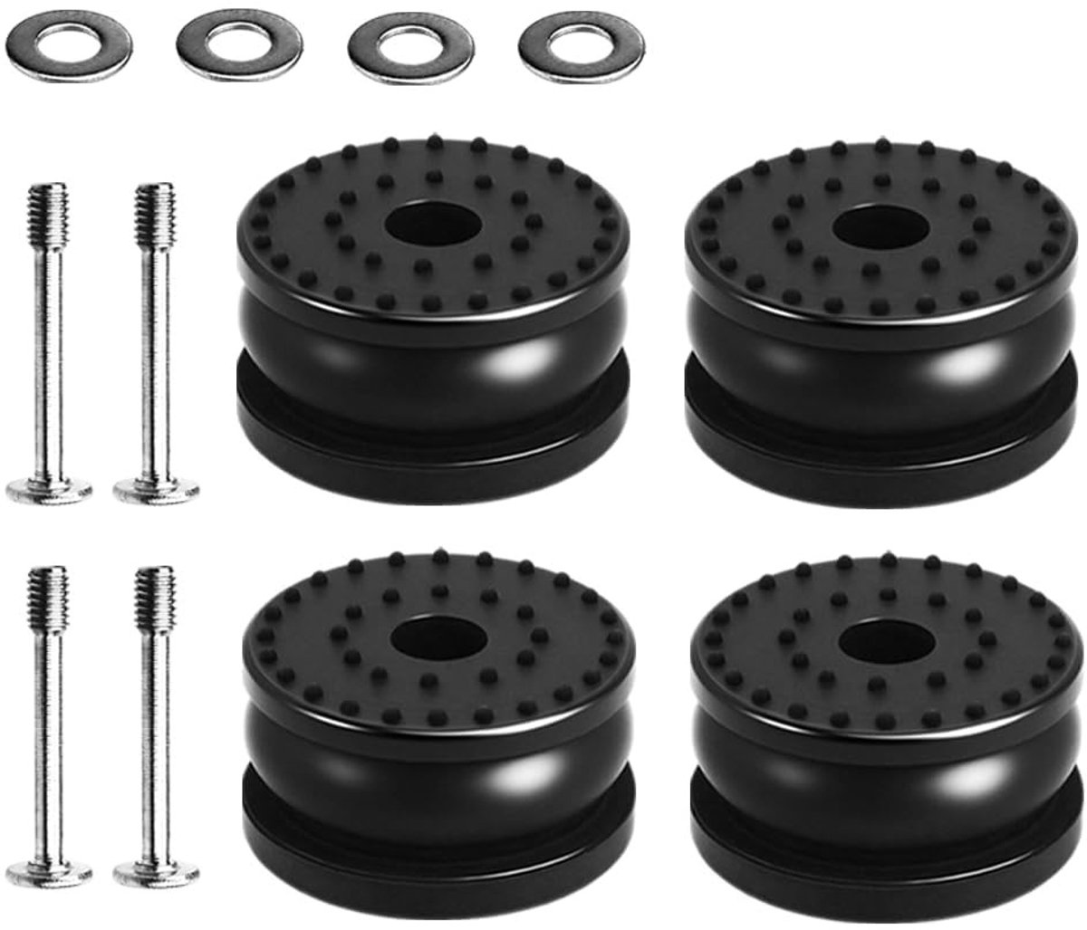 Schokabsorberende rubberen voetjes, 4 stuks, anti-trillingsvoeten voor 3D-printers, trillingsdemper met schroeven en sluitringen, ideaal voor stabiliteit en geluidsreductie