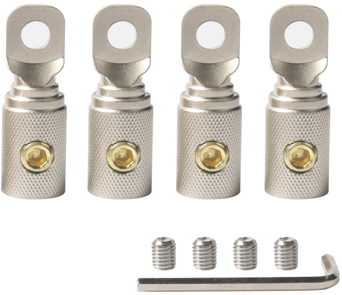 SnelShoppen - 50mm² M8 Ring Terminals - Car Audio Lugs, Kabel Connector met Warmte Krimp Huls, 4 Stuks, Sterke Verbindingen voor RV, Versterker, Auto