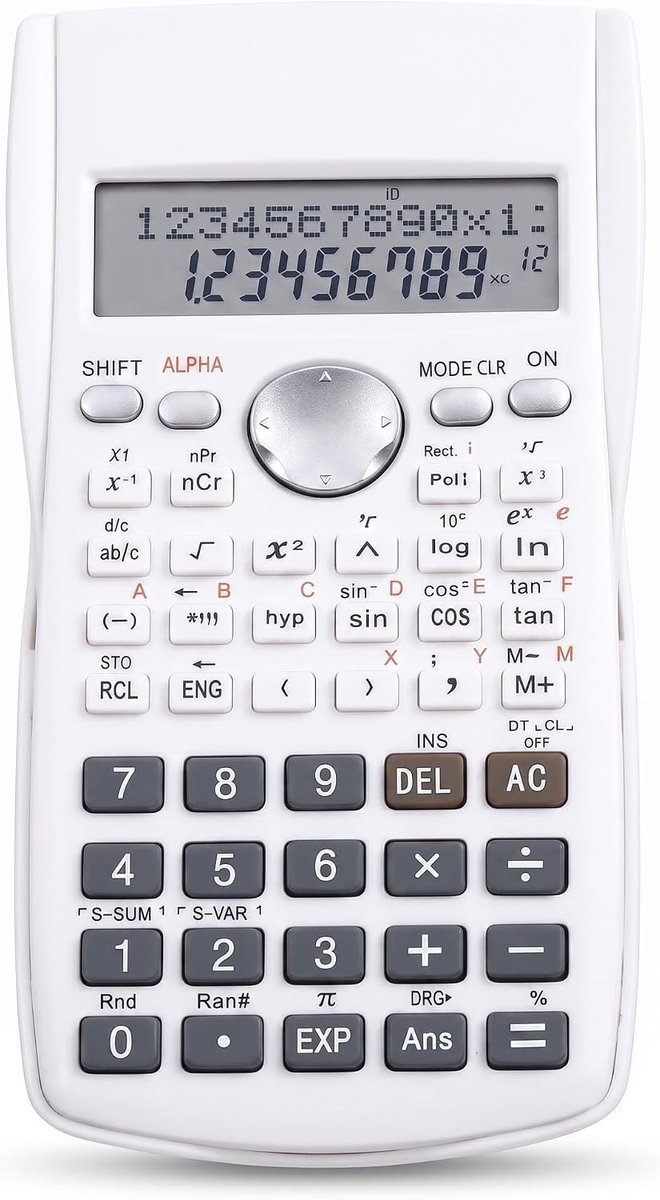 SnelShoppen - 12-Bit Wetenschappelijke Rekenmachine met 240 Functies, LED Display, Stevige Sliding Hard Cover, Geschikt voor Studenten en Examens