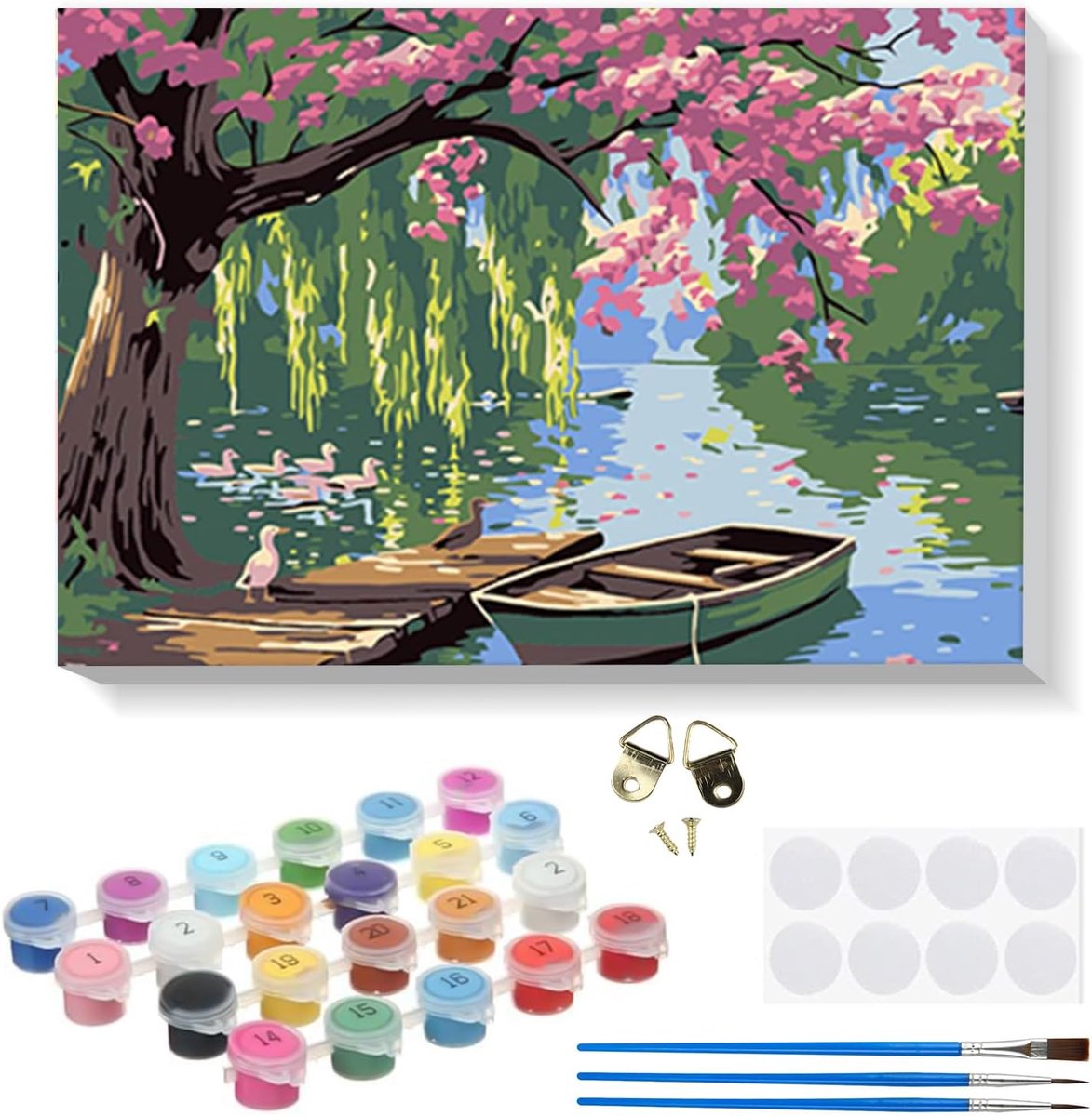 SnelShoppen - Schilderen op Nummer Set 20x30 cm voor Volwassenen en Kinderen, Compleet met Houten Frame, Penselen en Olieverf, Perfect voor Cadeaus en