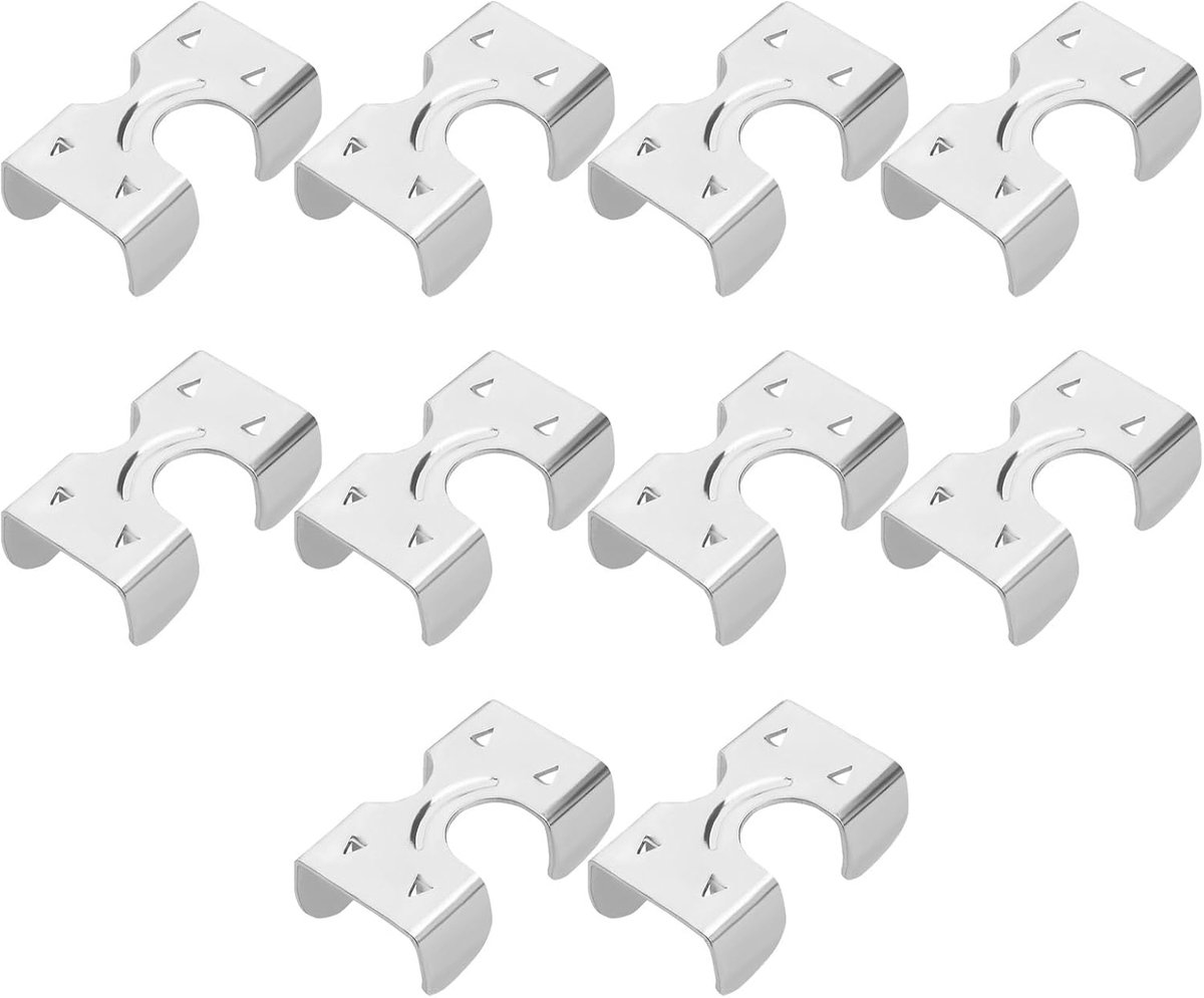 SnelShoppen - 10 Stuks 304 RVS Zware Dubbele Touwklemmen 40mm x 22mm voor 10mm-12mm Touw Diameter - Multifunctionele Touw Druk Clip voor Binnen en Bui