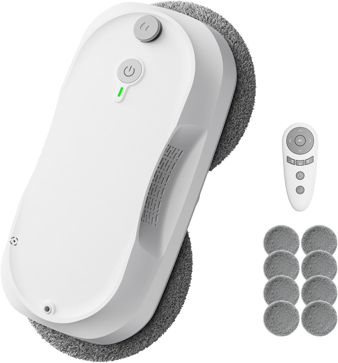 SnelShoppen - Obito X2 Raamreinigingsrobot, Dubbele Spray Auto-Spray Raamreiniger, AI-Padplanning, Stabiel Klimsysteem, Randdetectie, Wit, Voor Huisho