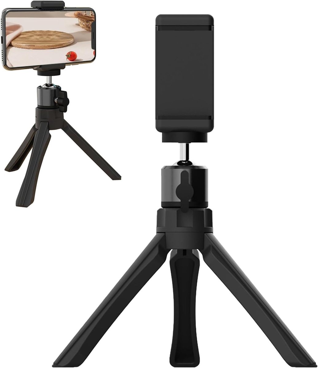 Compacte Mini Statief met 1/4 Inch Schroefdraad, Geschikt voor Projector, Camera en Smartphone, Zwart, Draagbaar en Veelzijdig