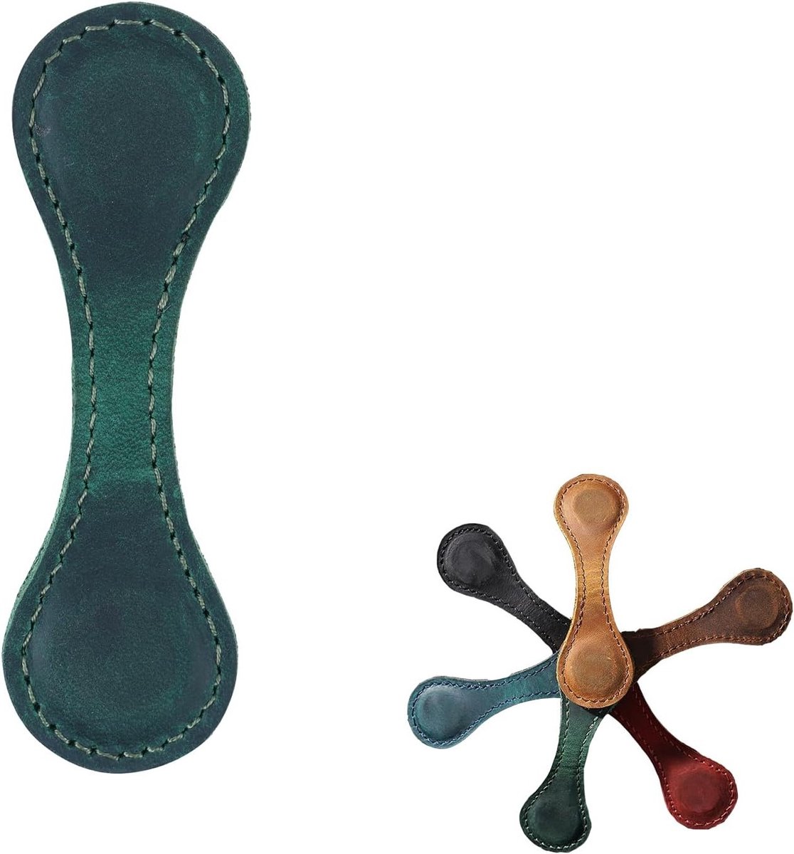 Decoratieve Vintage Boekenlegger van Leer, Persoonlijke Magnetische Boekenleggers, Dubbelzijdige Clips voor Boekenliefhebbers en Cadeaus, Perfect voor Lezers en Boekverzamelaars (Groen)