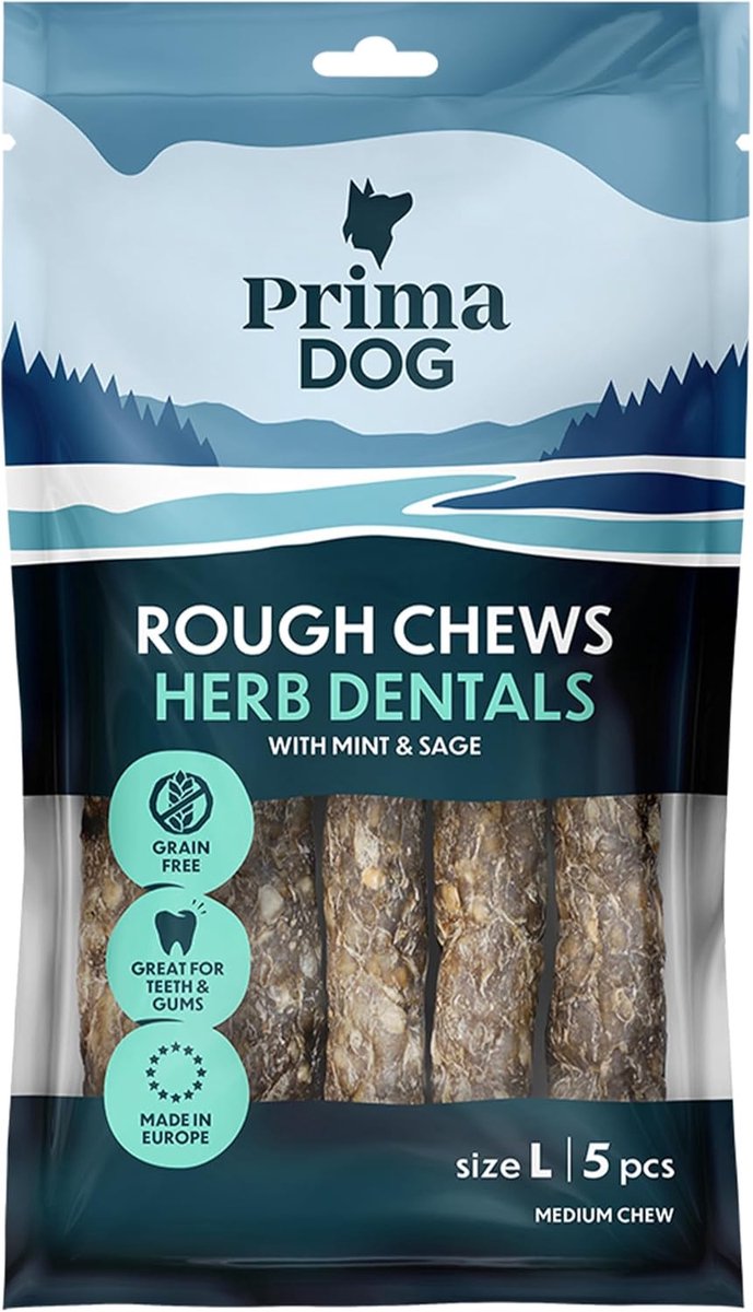 SnelShoppen - Rough Chews voor Honden, Graanvrije Kauwbotten met Kruiden Smaak, 175 g, Ondersteunt Tandgezondheid en Frisse Adem, Robuuste Kauwsnacks