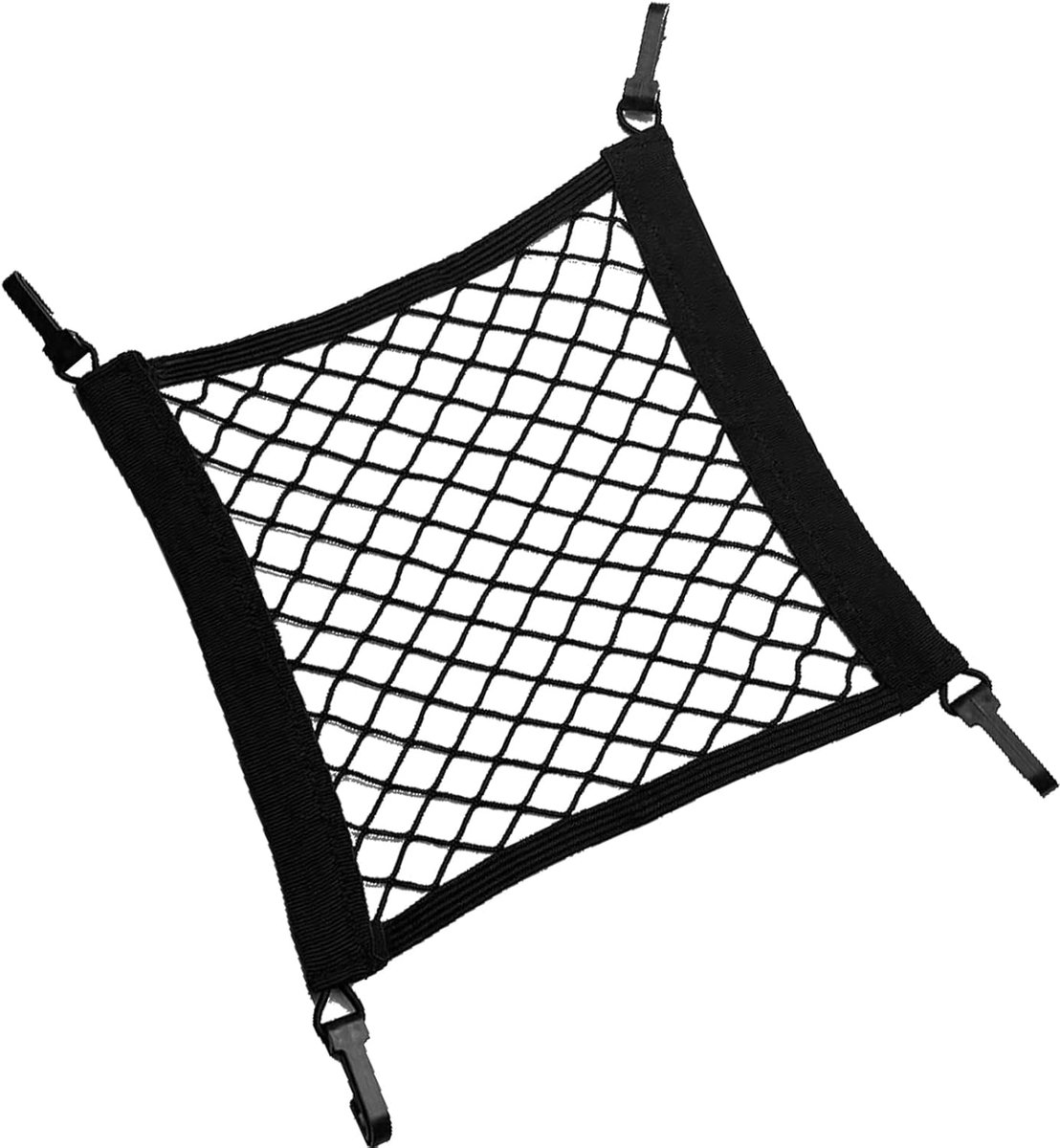 SnelShoppen - Motorhelm Net 30 x 28 cm - Luggage Net met 4 Haken - Elastisch Opbergnet voor Motor, Elektrische Scooter, Fiets en Auto