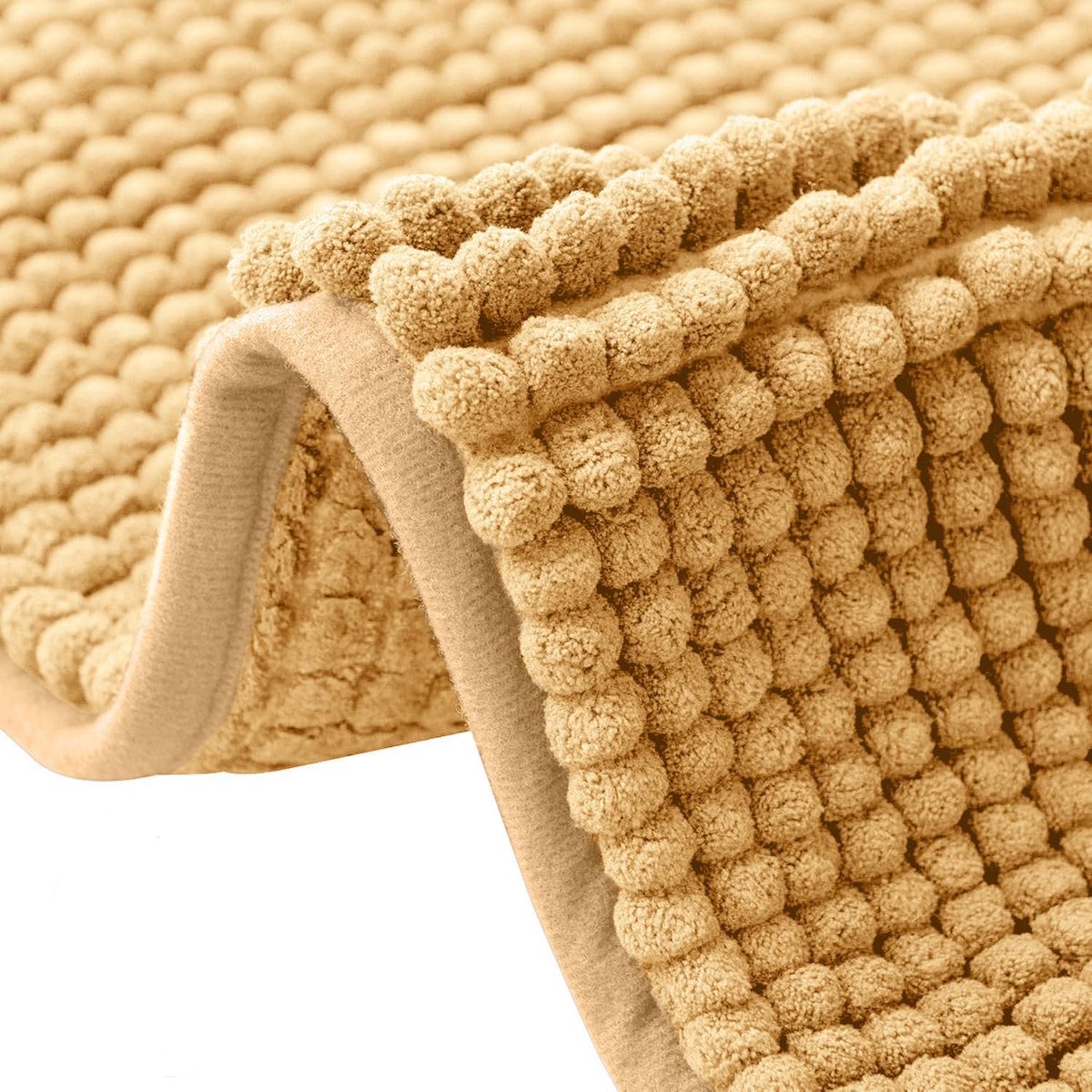 SnelShoppen - Chenille Badmat 50 x 80 cm, Antislip, Super Absorberend, Zacht en Comfortabel, Wasbaar, Sneldrogend, Kameelkleurig voor Badkamer