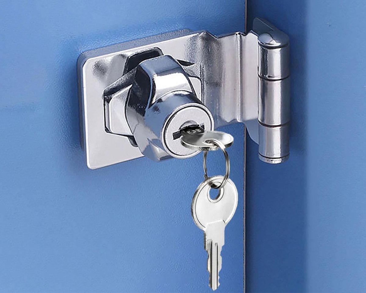 Hasp slot met sleutel 90 graden - kleine grendel - beveiliging voor schuur - SnelShoppen