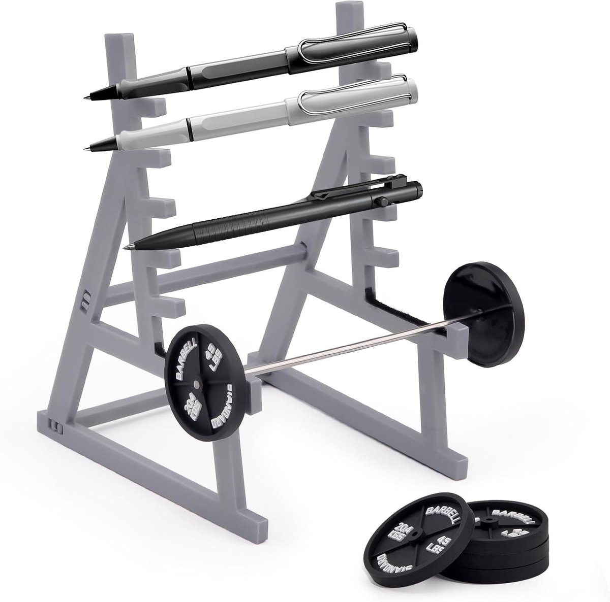 SnelShoppen - Vibbang Squat Rack Penhouder Mini Potlodenhouder voor Gym Thema met Halters en Gewichten, Desk Organizer voor Fitness Liefhebbers, Compa