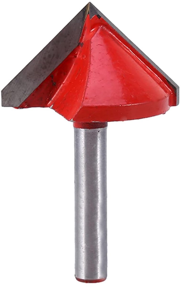 SnelShoppen - V-Groove Frees, V-vormige Houtfrezer, CNC Frees Machine, Tungsten Staal Graveren, 90 Graden, 6mm Schacht, 32mm Freesdiameter, Rood