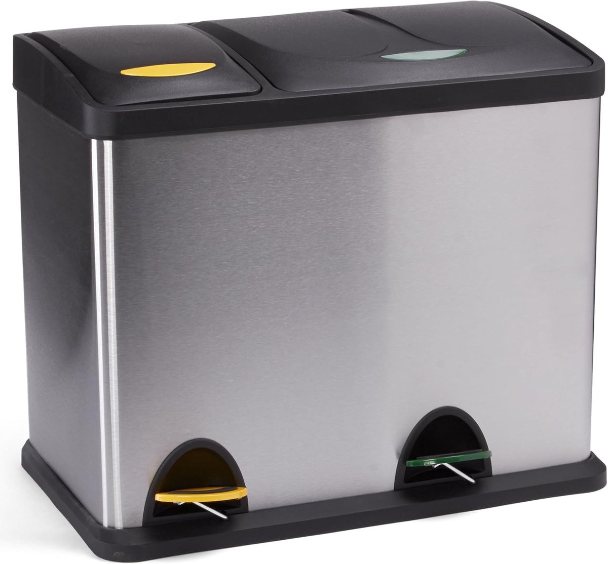 SnelShoppen - Afvalscheidingssysteem 26L (8L + 18L) met binnenemmer - RVS afvalbak - Pedal bin voor keuken, tuin, feest - Duurzaam en krasbestendig