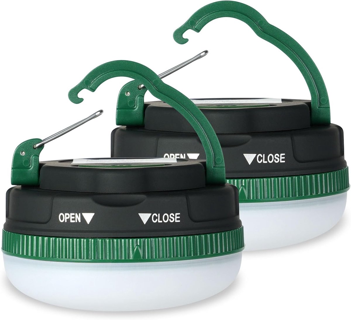 SnelShoppen - Campinglamp 5 Modes - Tentlamp met Haak - IP43 Waterdicht - Draagbare SOS Lamp voor Buiten, Hiking, Vissen - 2 Stuks, Batterijen Niet In
