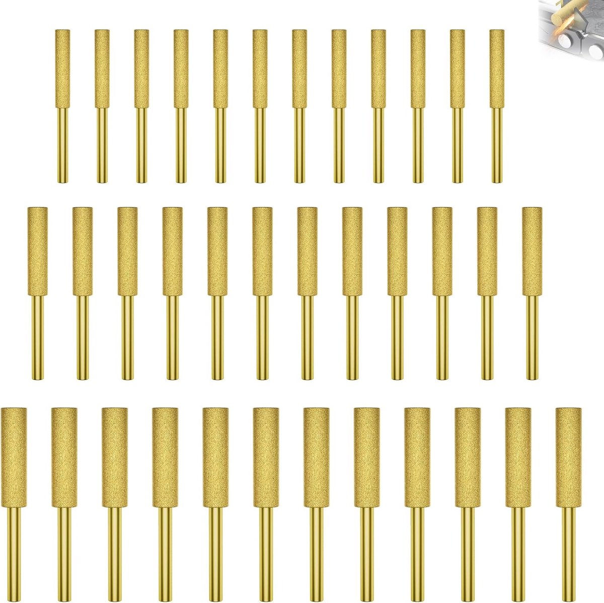 SnelShoppen - Diamant Kettingzaagslijper 36 Stuks, Hoge Hardheid, 3 Maten (4 mm, 4,8 mm, 5,5 mm), Voor Slijpen en Onderhouden van Kettingzagen