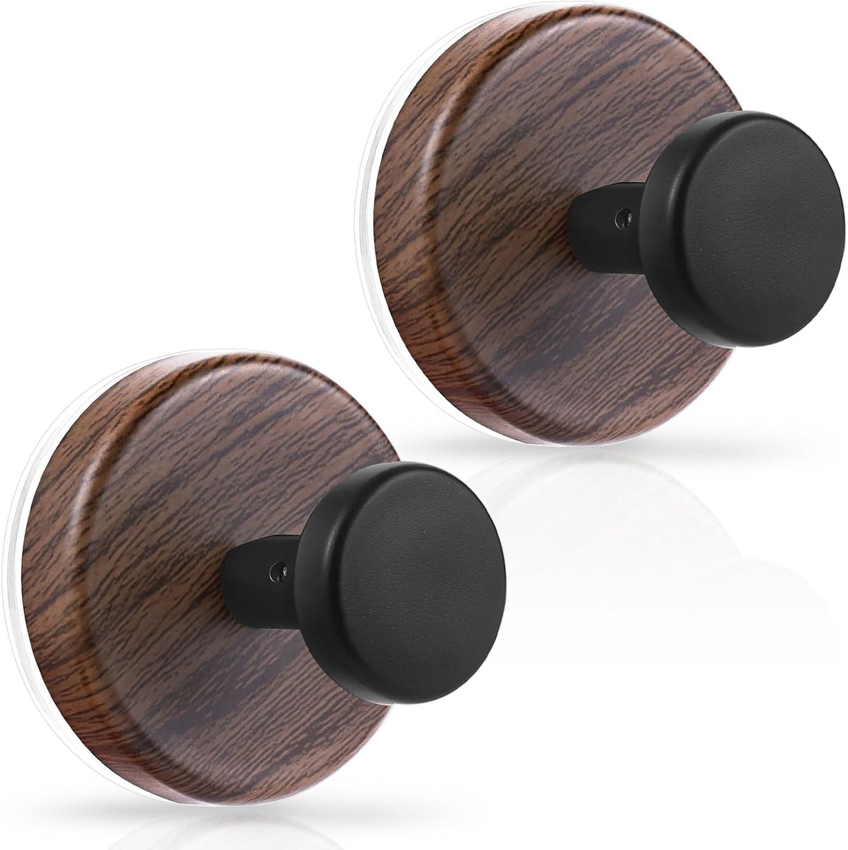 SnelShoppen - 2 Pcs Suction Cup Hooks - Sterke Ball Hooks voor Glas, Deuren en Ramen - Bruin Zwart - Ideaal voor Kerstdecoratie en Organisatie