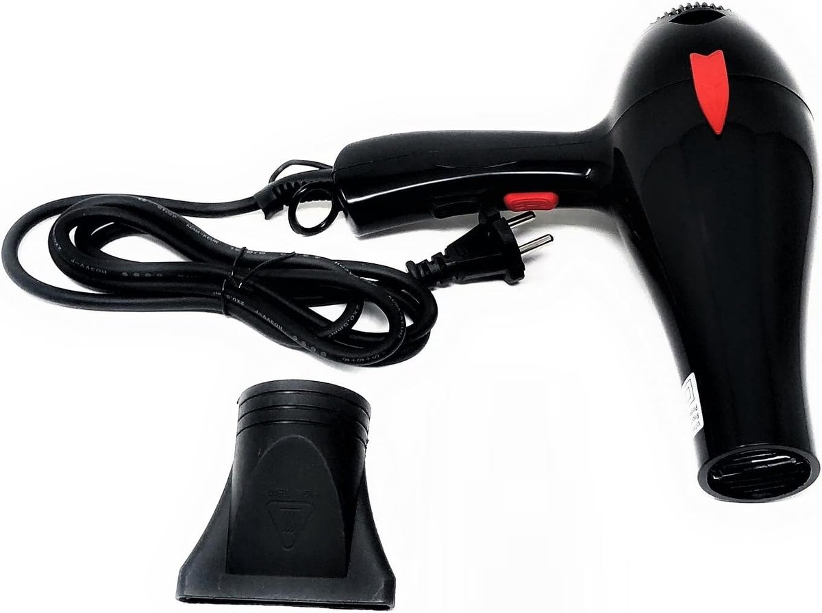 SnelShoppen - Professionele Haardroger 2000W met 2 Snelheden en Zwart Design - Krachtige Luchtdroogfunctie voor Glanzend Haar, Ideaal voor Kappers en thumbnail 2
