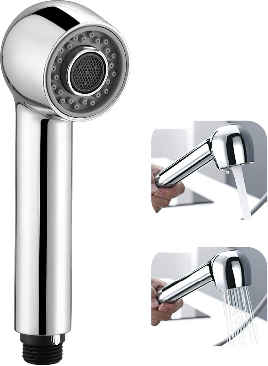 SnelShoppen - Handdouche Keukenkraan met 2 Spuitstanden en Waterbesparende Aerator, Vervangende Handdouche voor Uittrekbare Keukenkraan van Robuust AB