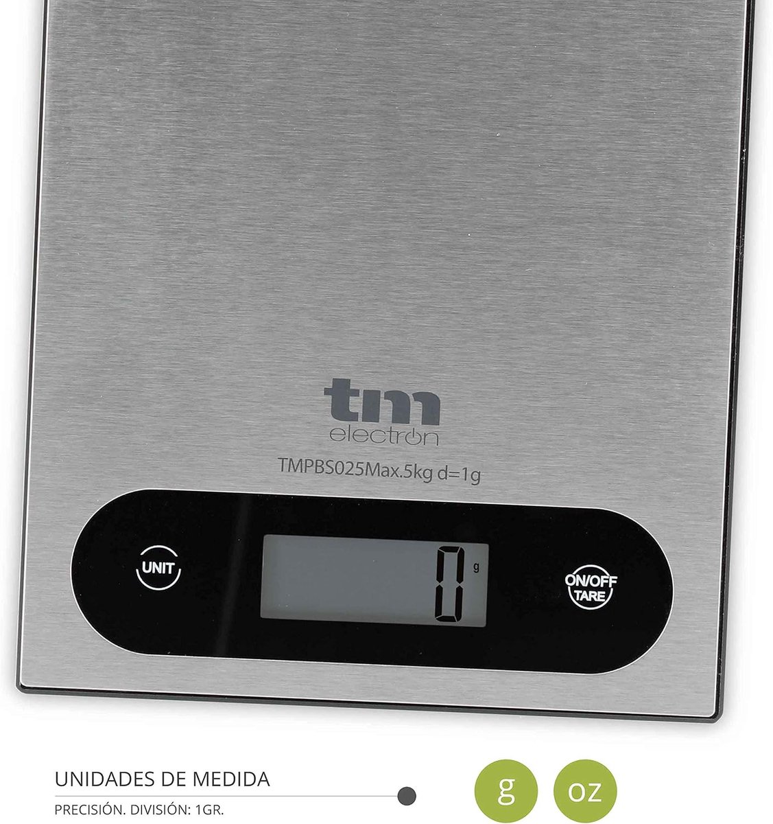 SnelShoppen - Compacte Digitale Keukenweegschaal RVS voor Bakken en Koken tot 5 kg - Ideaal voor Kleine Ruimtes, LCD Display, 20x14.5 cm