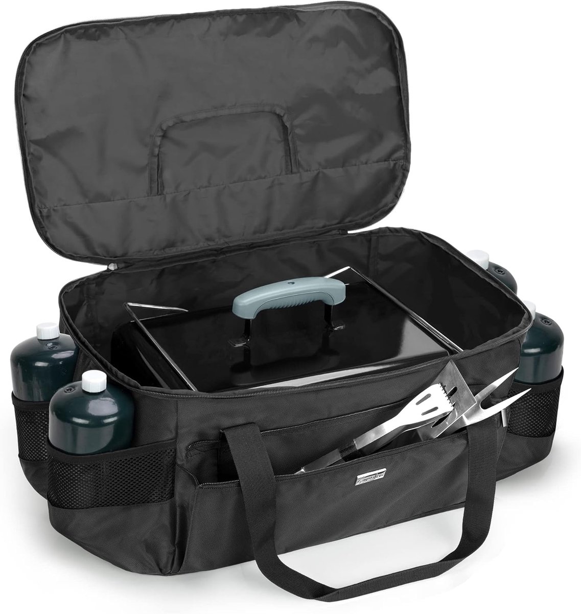 SnelShoppen - Grill Cover Geschikt voor Portable Barbecue, Waterdichte BBQ Beschermhoes met Rits, Voor Tuin, Camping en Buitengebruik, Zwart, Patented