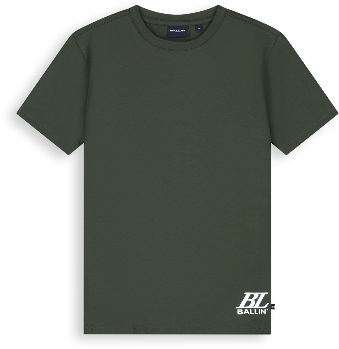 Ballin Amsterdam - Jongens Regular fit T-shirts Crewneck SS - Olive - Maat 8