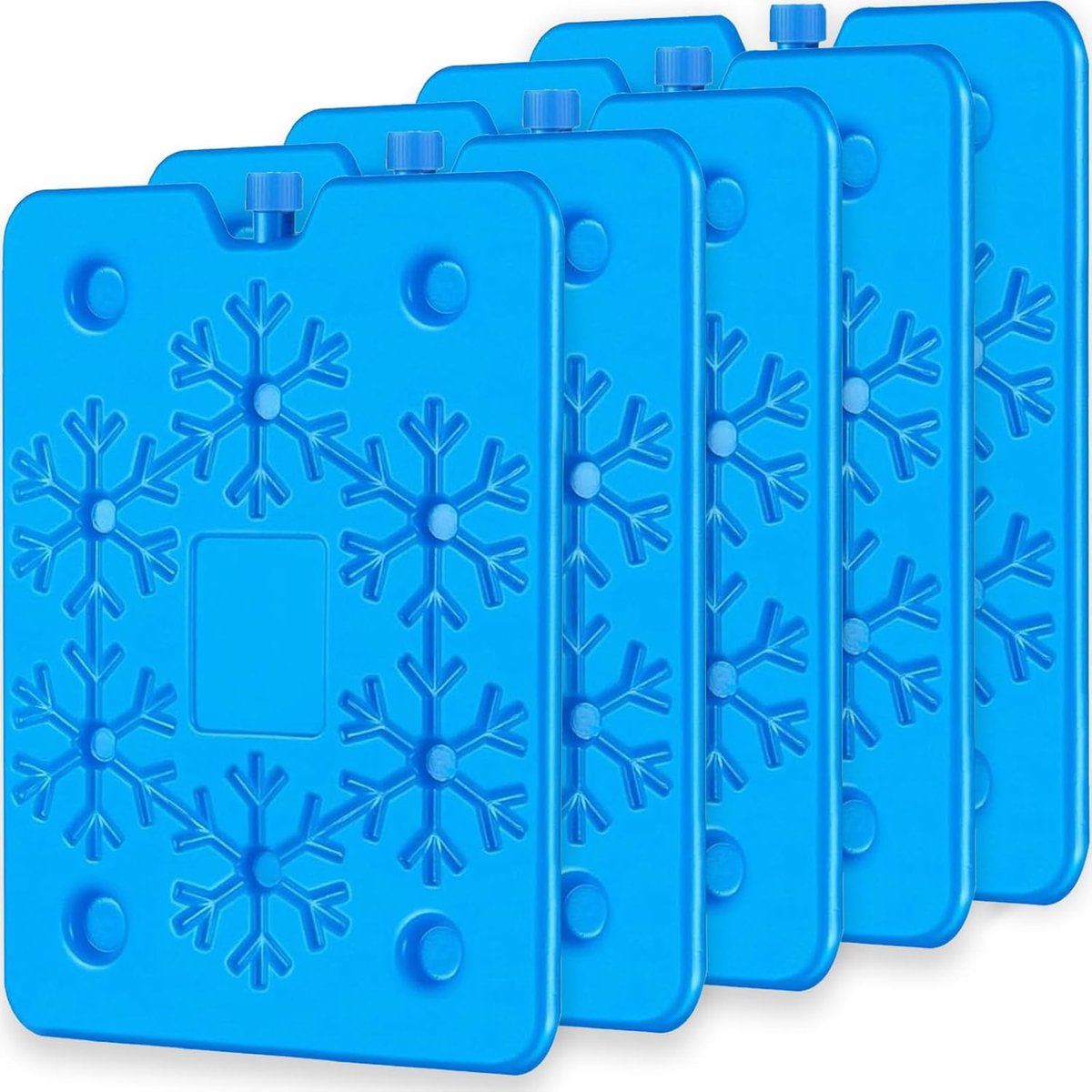 SnelShoppen - Large ijspacks set van 3/5 stuks 800 ml, herbruikbare platte koelelementen voor koelbox en koelrugzak, extra dun en langdurige koeling v