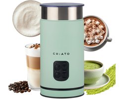 SnelShoppen - Electric Milk Frother 4-in-1 - Melkopschuimer, Melk Koker & Verwarmer voor Koude Schuim, Matcha, Cacao & Latte Macchiato - Groen