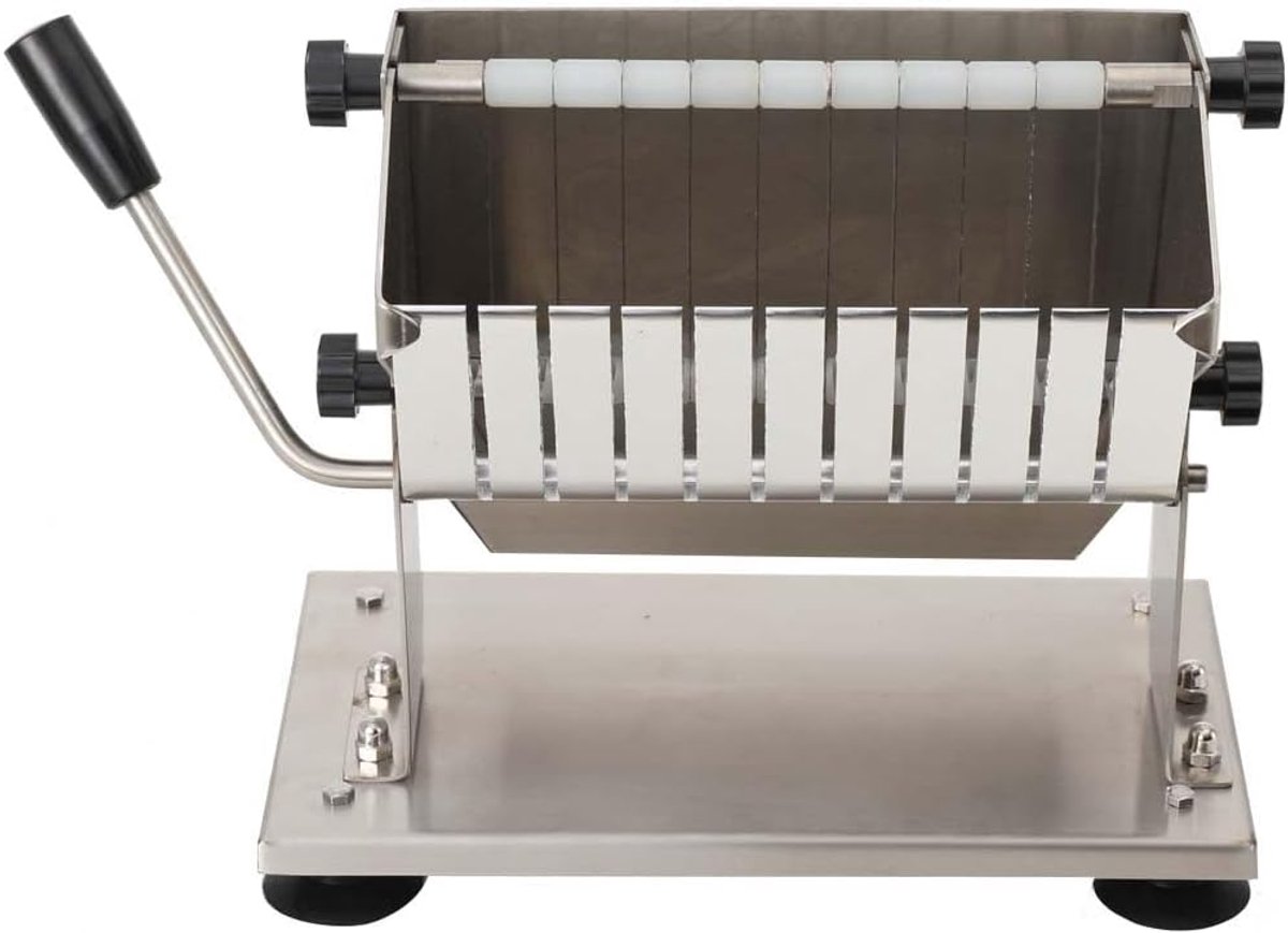 SnelShoppen - RVS Currywurst Cutter voor 18mm Schijven, 10 Extra Scherpe Mesjes met Getande Rand, Handmatige Bratwurst Cutter voor Snacks, Gastron, Id