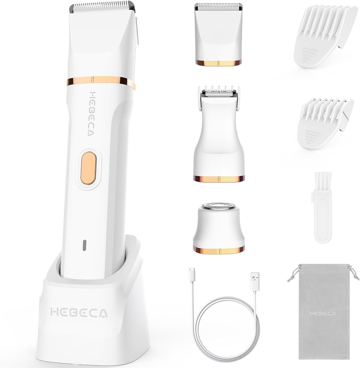 SnelShoppen - 3-in-1 Bikini Trimmer voor Vrouwen - Elektrische Scheerapparaat met Gezichts- en Intiem Trimmers - Waterdicht en Oplaadbaar voor Droog e