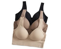 Multicolor sport bh set dames maat M – 3 delige draadloze bh set met voorgevormde cups – naadloze fitness bh met brede banden – comfortabele sportbeha voor yoga fitness en dagelijks gebruik