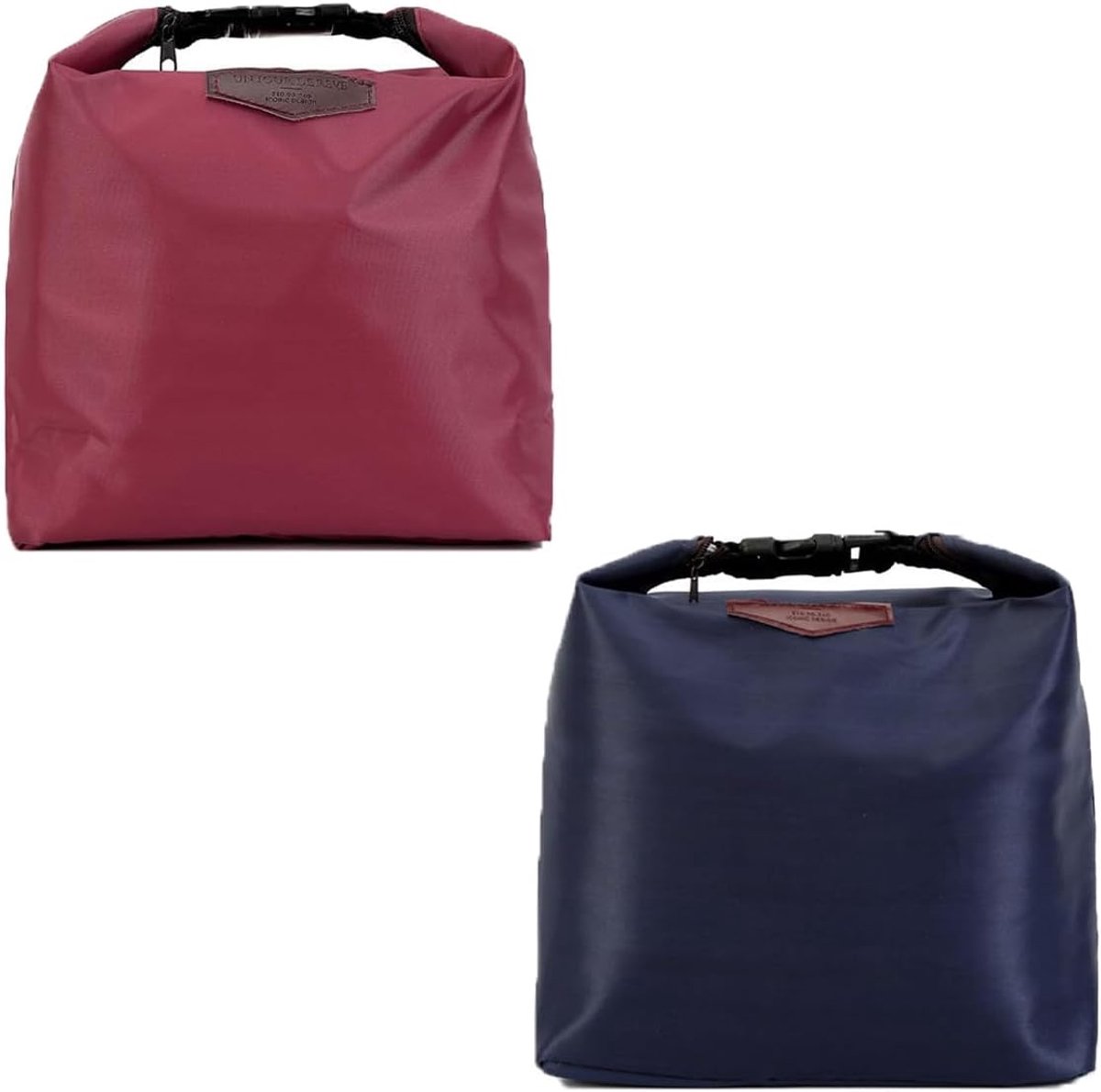 SnelShoppen - 2 Stuks Koeltassen - Kleine Koeltas voor Reis, Kantoor en Buitenactiviteiten - Rood en Donkerblauw - Waterdicht Oxford Stof - Ideaal voo