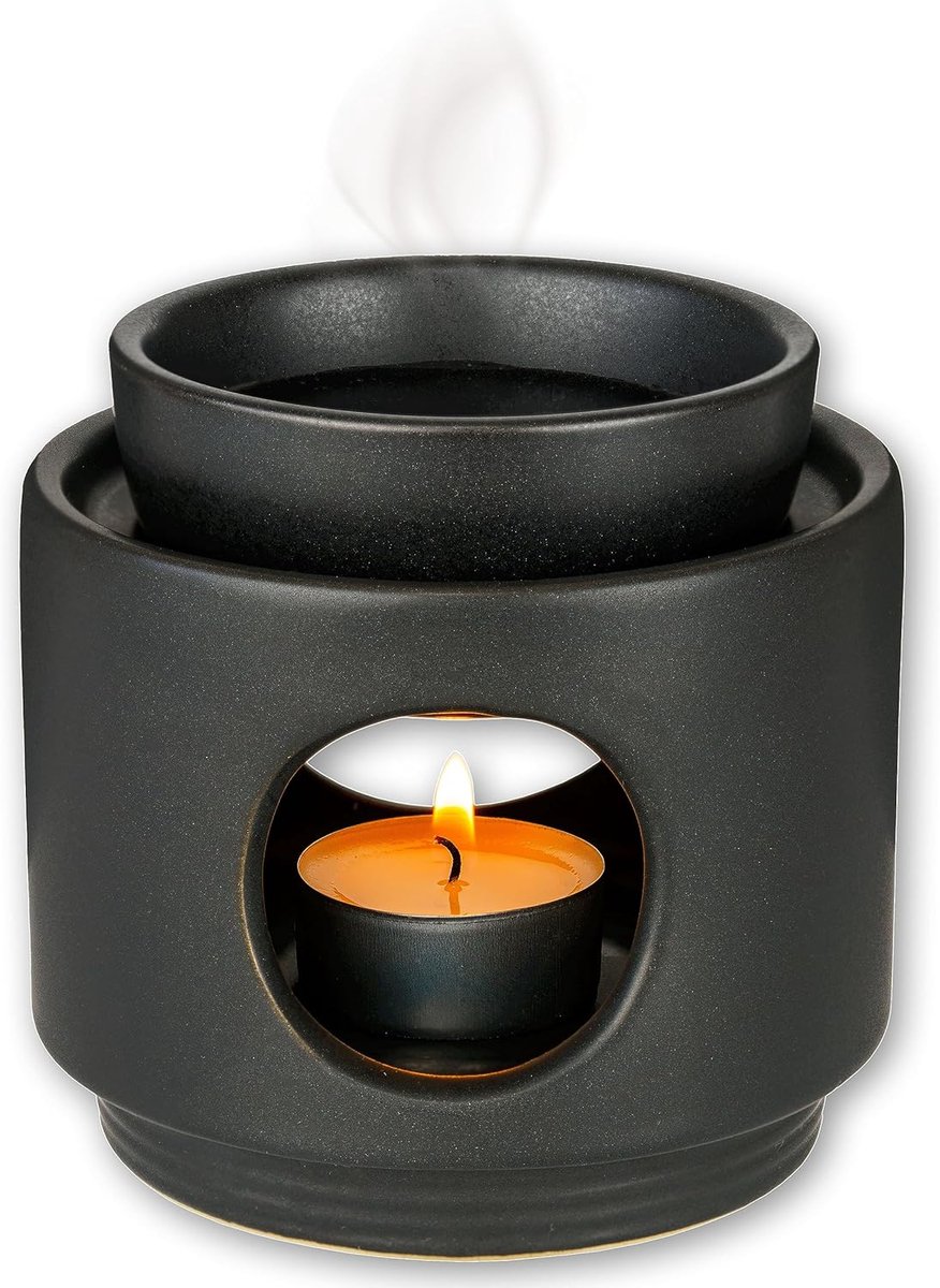 SnelShoppen - Ambiente Geurkaarsenbrander voor Theelicht - Design Aroma Oliebrander van Keramiek - Verwarmer voor Essentiële Oliën, Geuroliën en Geurk