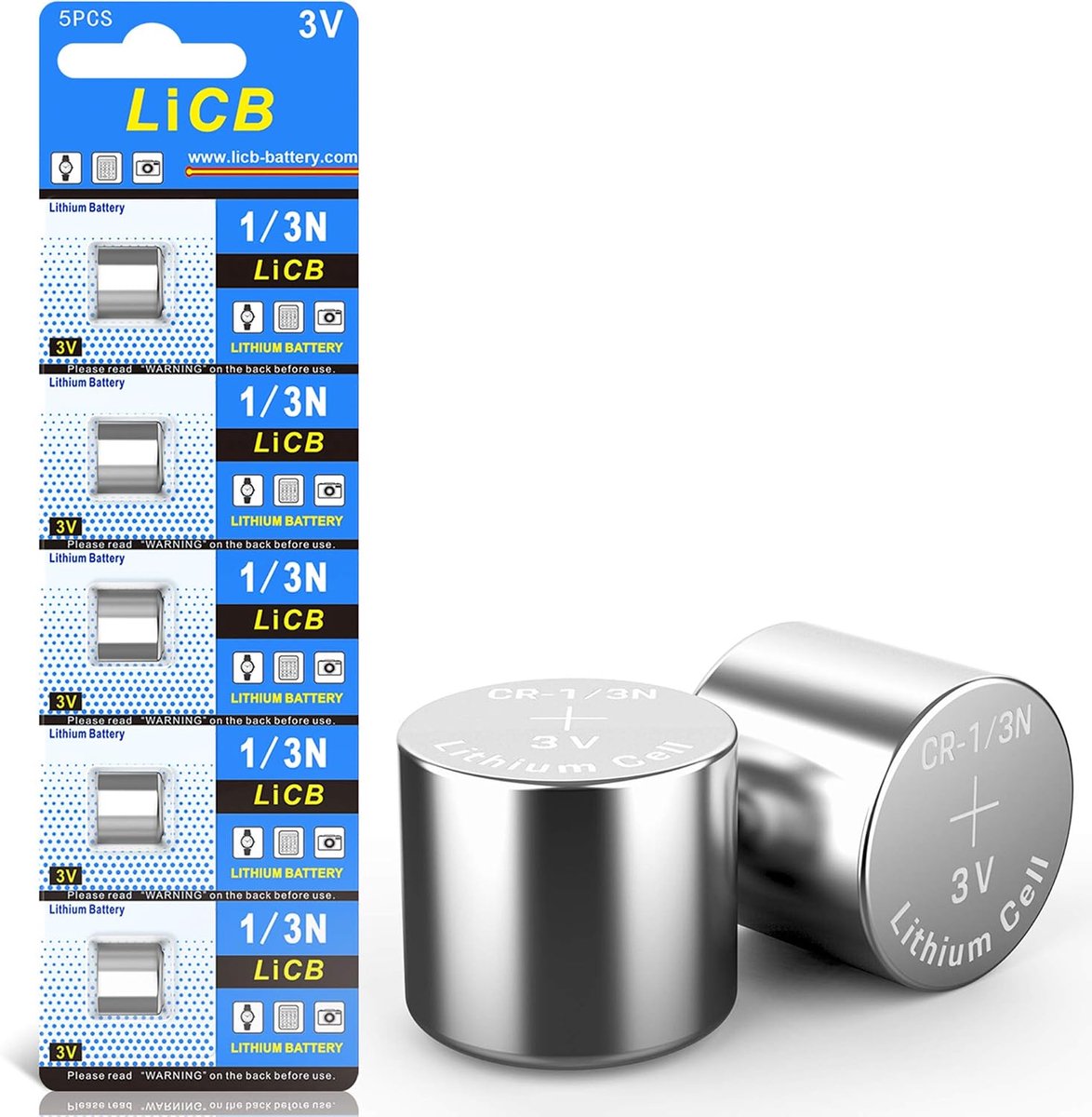 SnelShoppen - 5x CR1/3N 3V Lithium Knopcell Batterijen - Lange Opslagcapaciteit en Betrouwbaarheid - Perfect voor Apparaten, Fototoestellen, en Meer