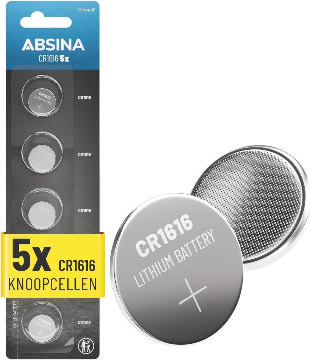 SnelShoppen - 5 x CR1616 3V Lithium Knopcelbatterijen, Lekvrij, Lange Levensduur, Ideaal voor Sleutels, Afstandsbedieningen, Horloges, Speelgoed