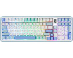 SnelShoppen - Vibe99 Draadloos Gaming Toetsenbord met 1.06 Inch Scherm, 96% Hot Swappable Mechanisch Toetsenbord, Gasket Structuur, BT5.0/2.4GHz/USB-C