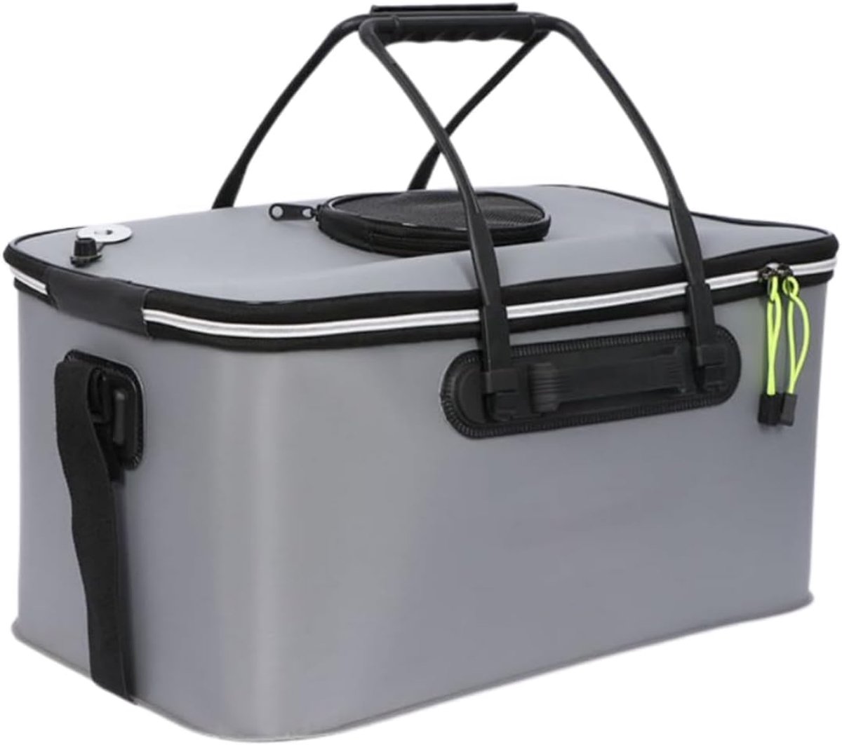 SnelShoppen - Vouwbare Visemmer, Draagbare Viskorf, EVA Materialen, Baby Blauw/Grijs, Met Luchtgaatje, Ideaal Voor Vissen, Camping en Transport