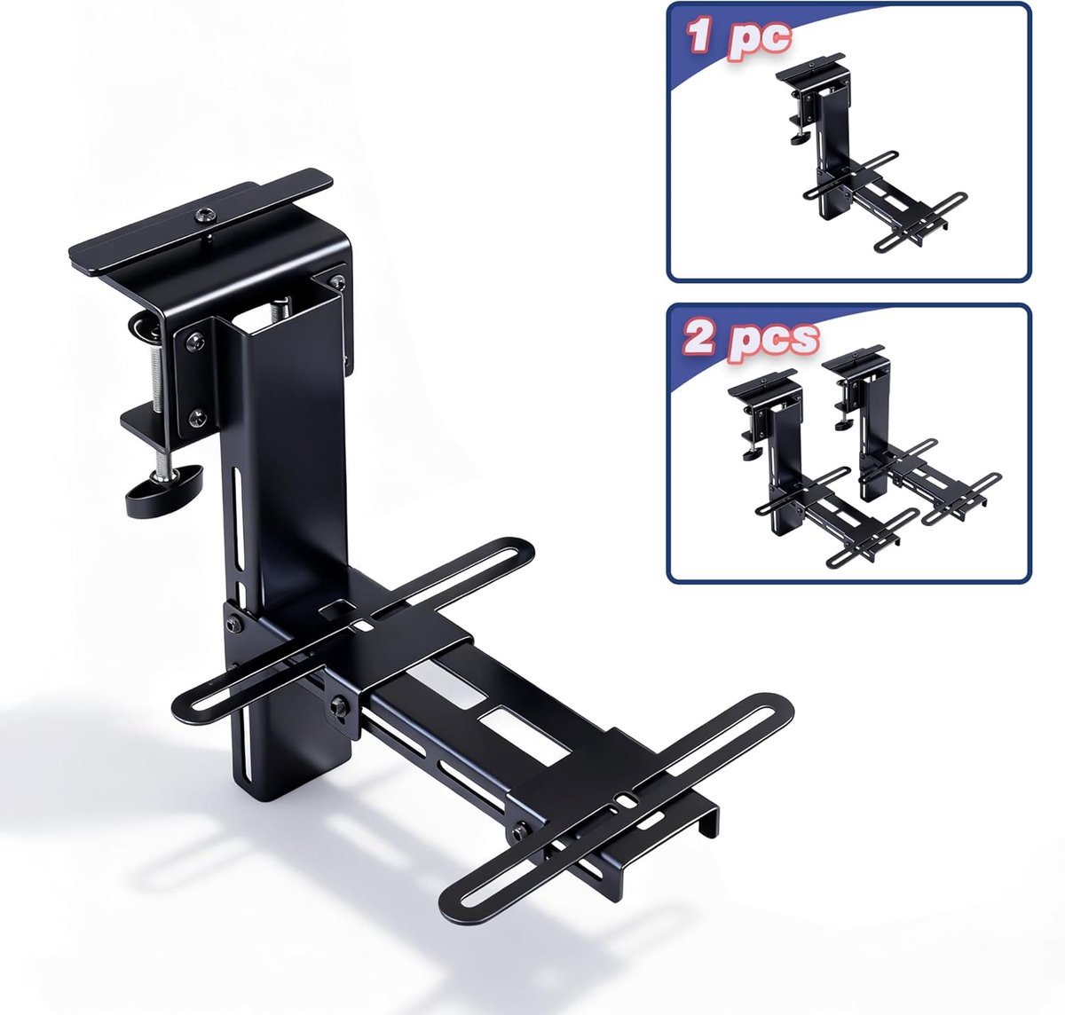 Thijox - 2 Stuks HOTAS Bureauhouder, Desk Mount voor Flight Sim Joystick, Flight Stick, Throttle en HOTAS-systemen in Staal, 28x26,8x21 cm