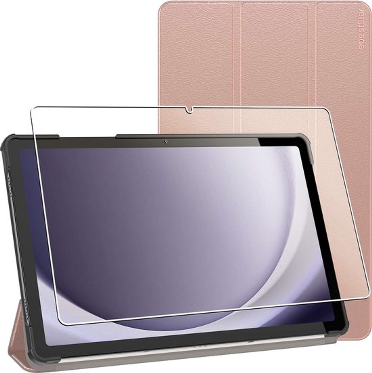 ebestStar - Hoes geschikt voor Samsung Galaxy Tab A9+ (2023) SM-X210, Slanke Design PU Lederen Etui, Automatische Slaap/Wake, SmartCase hoesje, Rosegoud + Gehard Glas