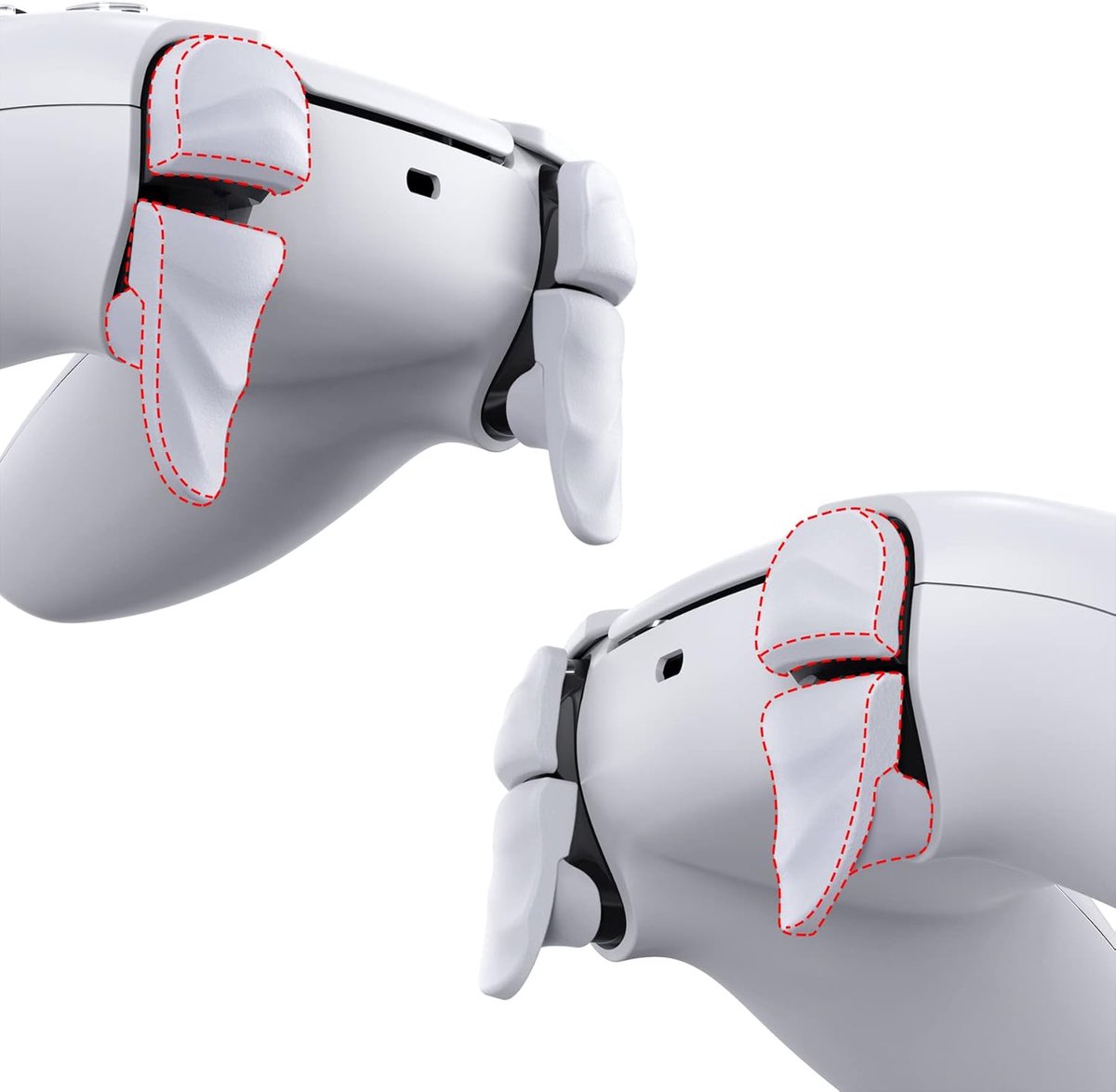 SnelShoppen - PlayVital DUNE 2 Paar Trigger Extenders voor PS5 Controller, Bumper Triggers voor PS5 Edge en PS Portal - Wit, Verbeterde Respons en Nau