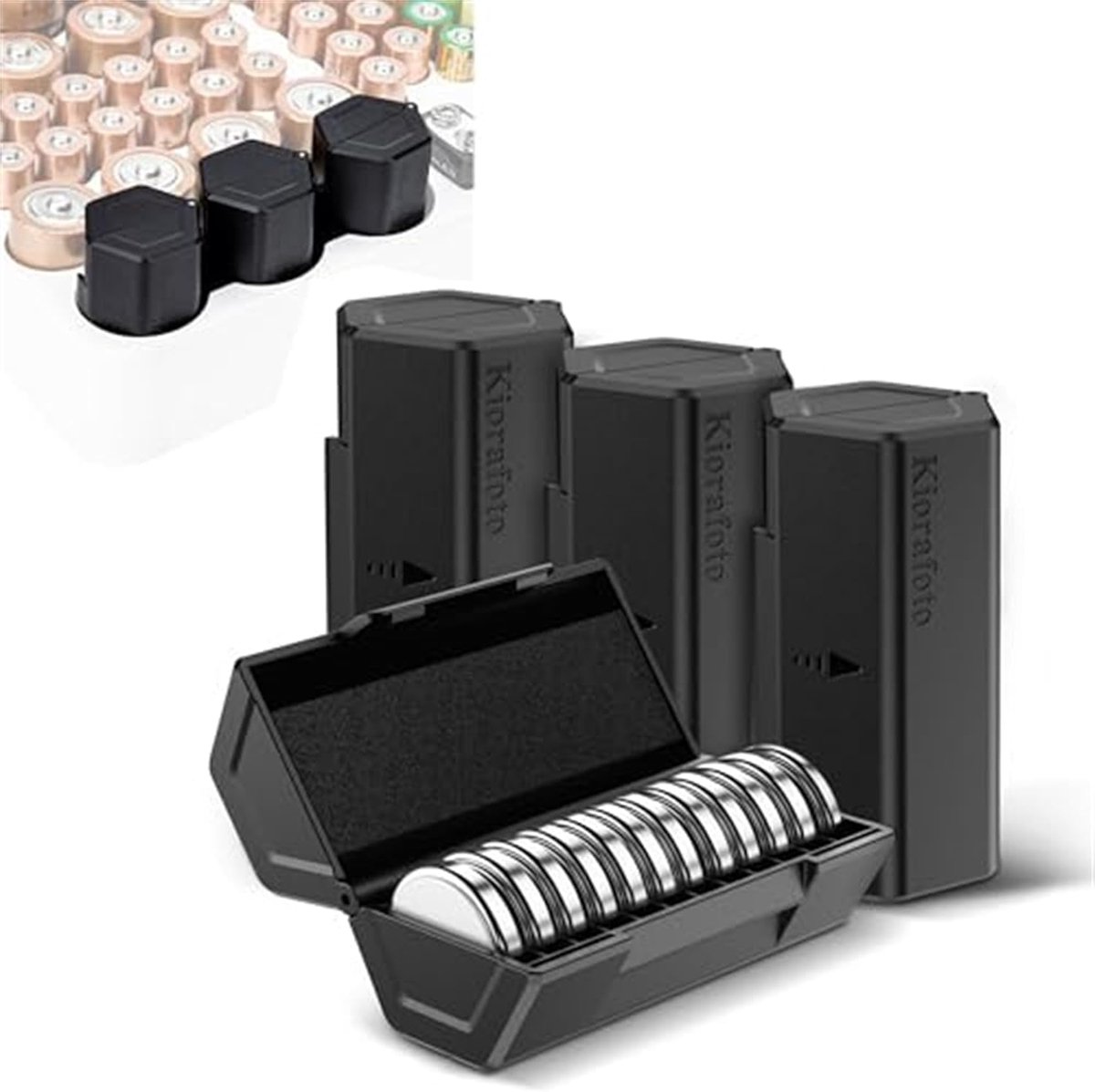 SnelShoppen - CR2032 Batterijhouder - Upgrade Coin Cell Case voor 48x CR2032/CR2025/CR2016 Knopcel Batterijen - Geschikt voor D Slot - 4 Stuks