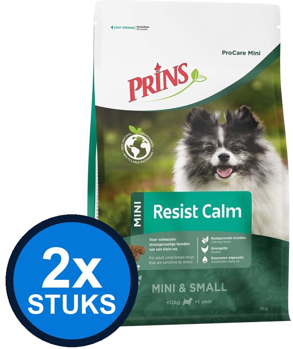 2x Prins - ProCare mini resist calm 3kg - Hondenvoer - 3 kg