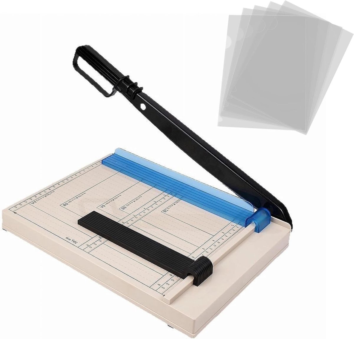 Professionele papiersnijder met 5 mappen, hefboomsnijder voor A4/B5/B6/B7, ideaal voor scrapbooking en nauwkeurig snijden thuis, op kantoor of op school