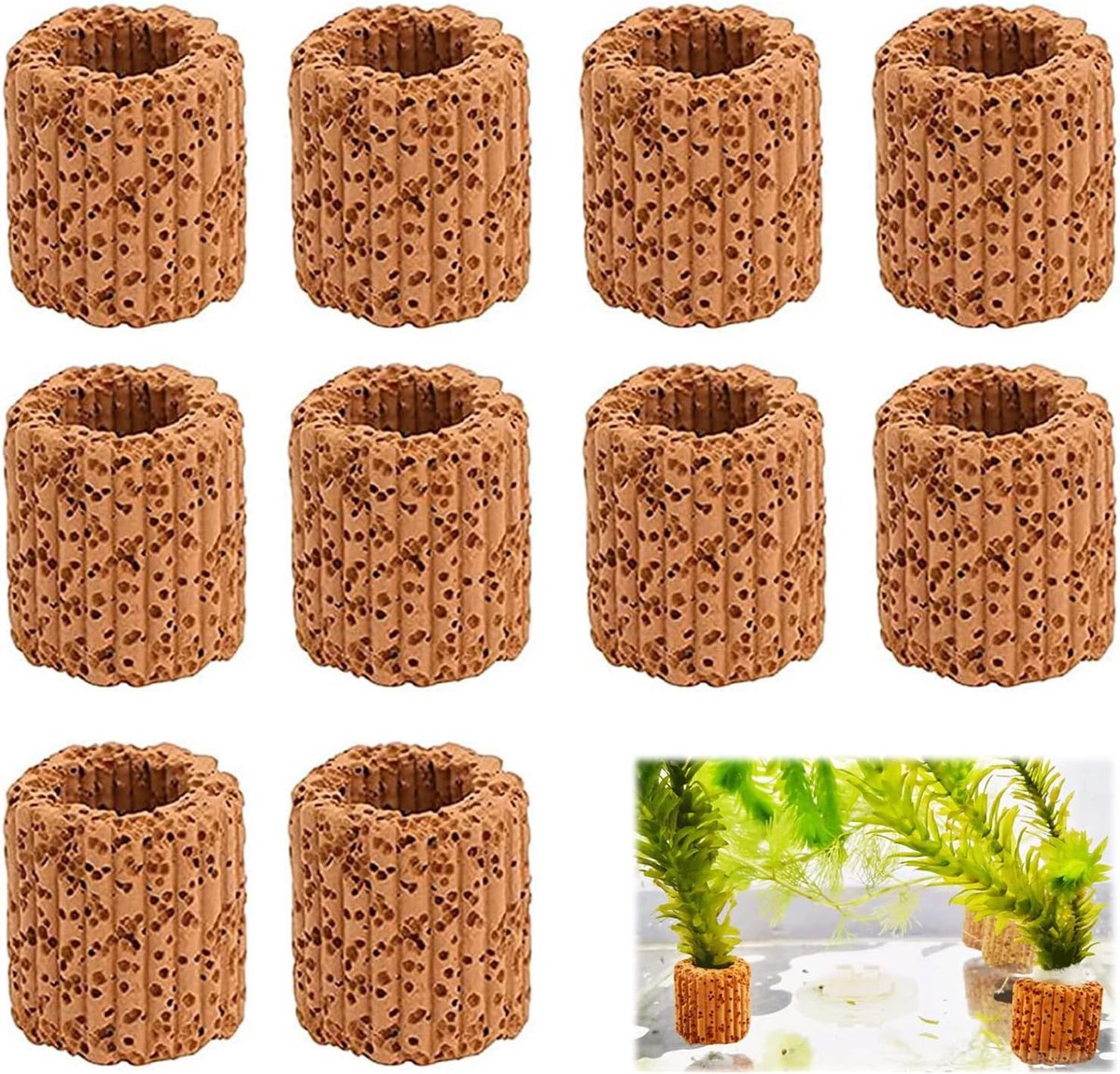 SnelShoppen - 10 Stuks Waterplant Bevestigingsringen - Ceramische Ringen voor Aquatische Planten in Aquarium en Vijver - Duurzaam, Corrosiebestendig,