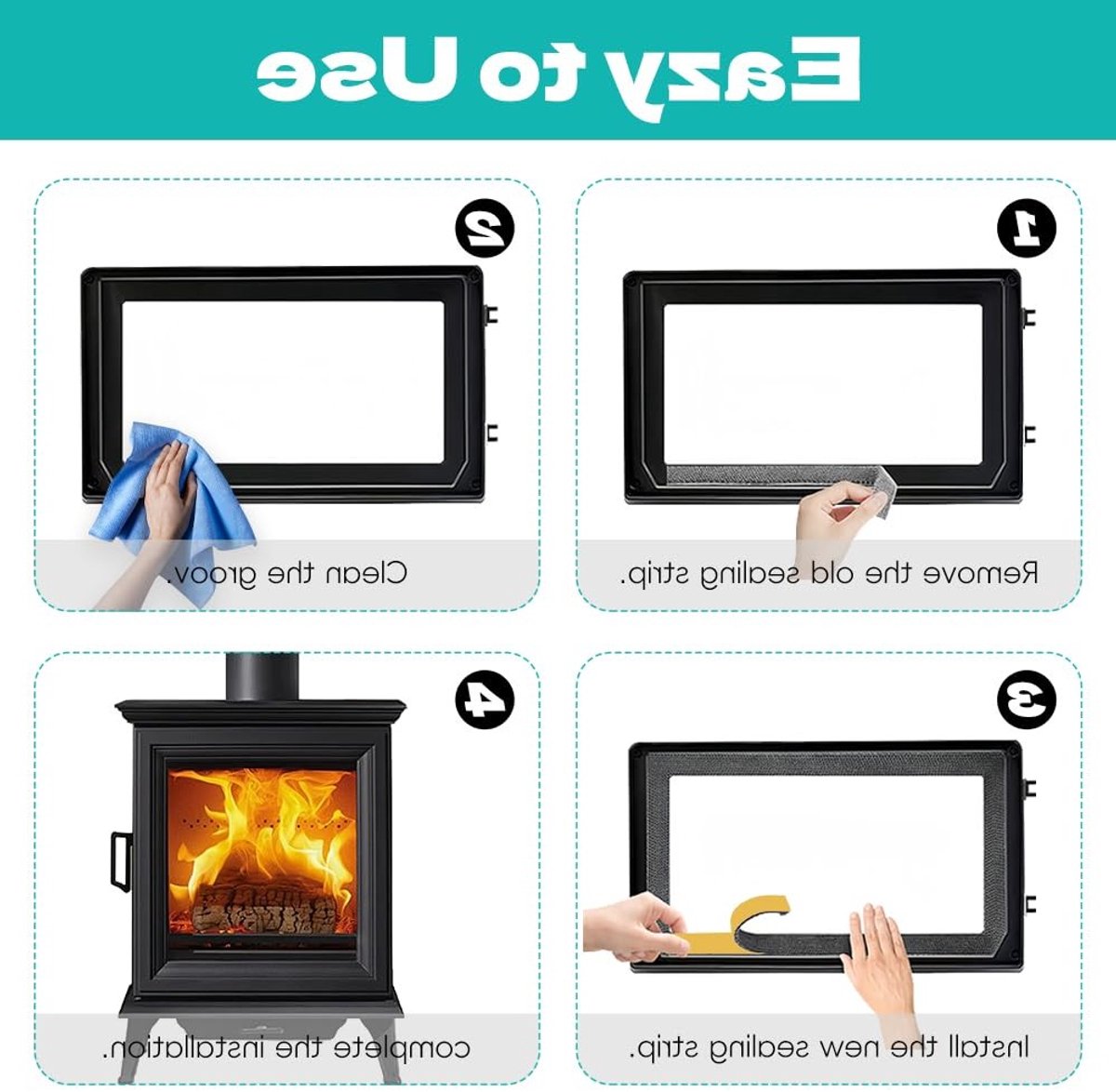 Zelfklevende Kachelafdichtingstape, Ovenafdichtingstape (2mmx20mmx3m) – Vuurvaste Afdichting voor Haarden, Fornuizen en Hittebestendige Toepassingen tot 550°C, Ideaal voor Kachelaccessoires en Afdichtingen