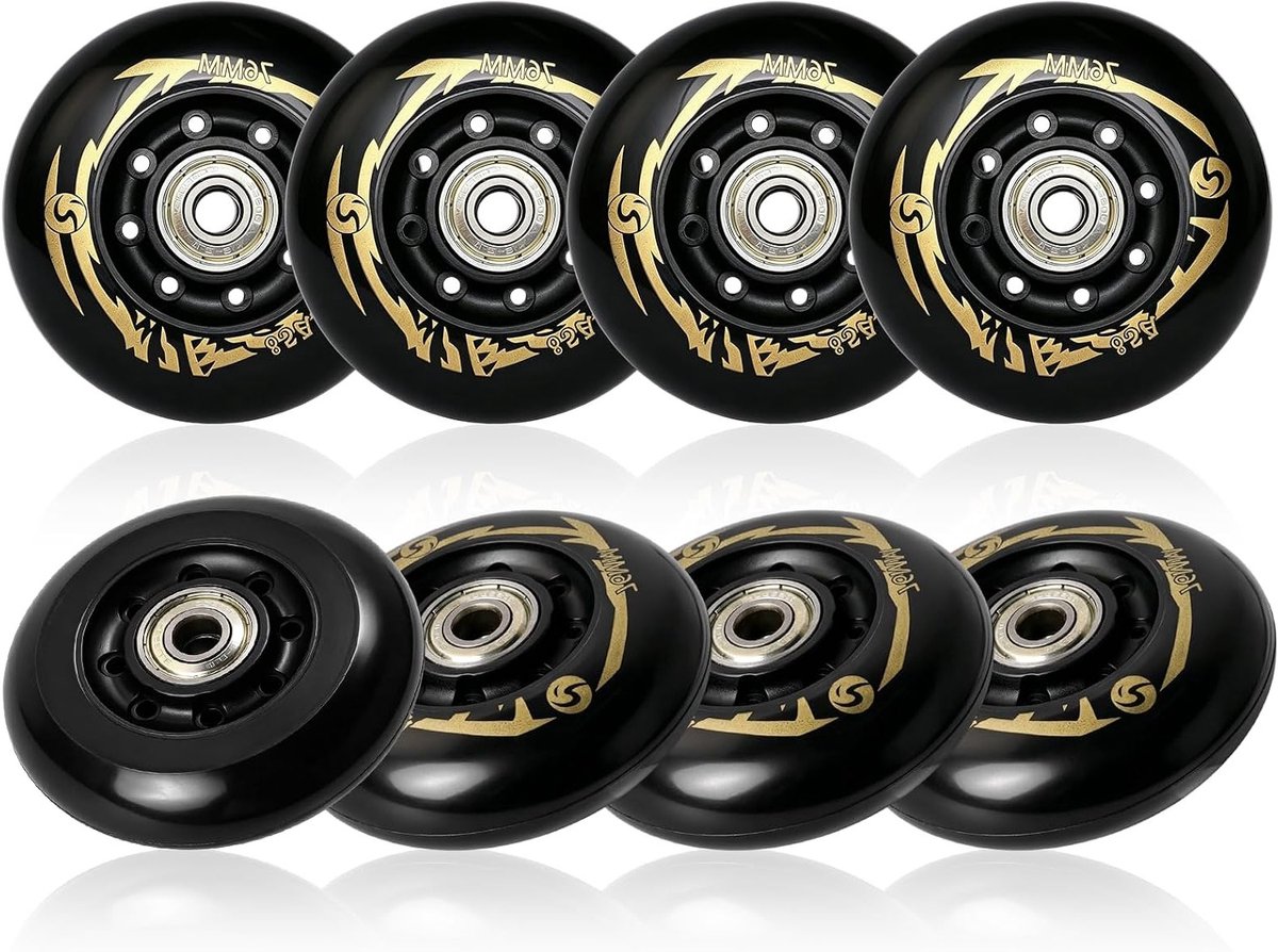 Inline skate-wielen 76 mm 8 stuks 85A met ABEC 9 kogellagers universele reservewielen voor soepel en snel skaten