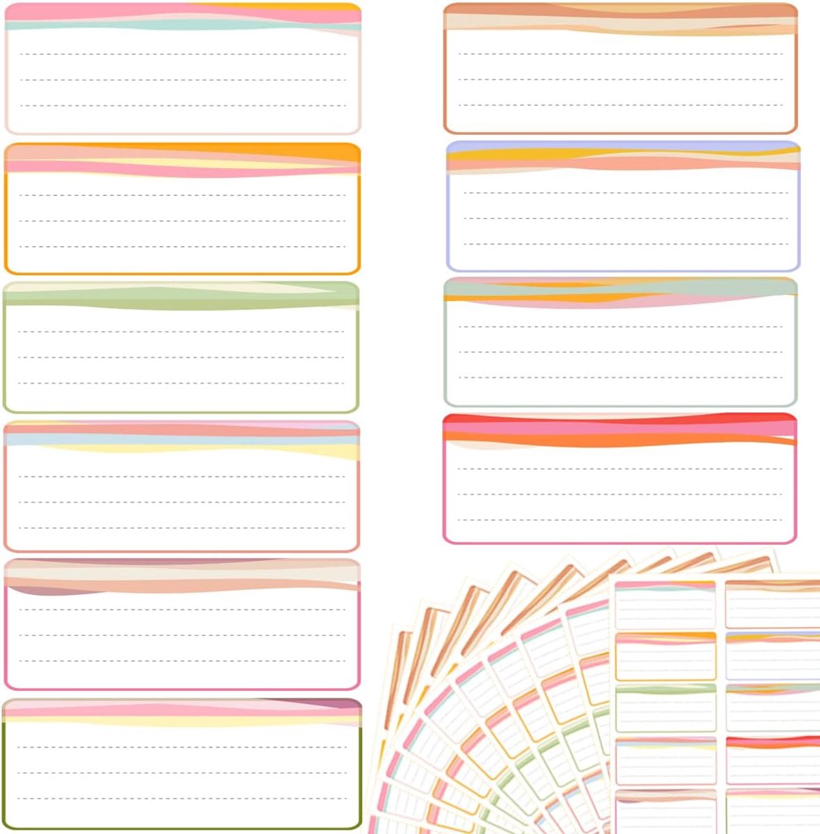 SnelShoppen - Naam Stickers School Material, 100 Labels voor Boeken, Kleurrijke Zelfklevende Labels, Ideaal voor Kinderen, Onderwijs en Organisatie