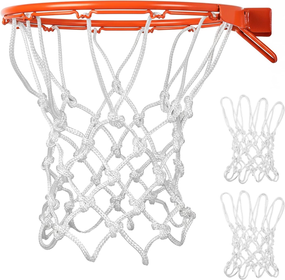 SnelShoppen - Mini Basketball Net 2 Stuks - Vervanging voor Kleine Basketballen - Weerbestendig en Antiklapper - 8 Lussen - Geschikt voor Binnen en Bu